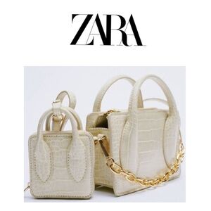 Zara Small & Mini Crossbody Croc Totes
